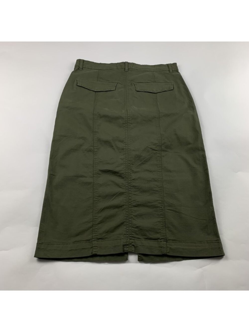 Sanctuary Dark Burnt Olive Canvas Split Front Triple Threat Pencil Skirt 29 New - Picture 5 of 6